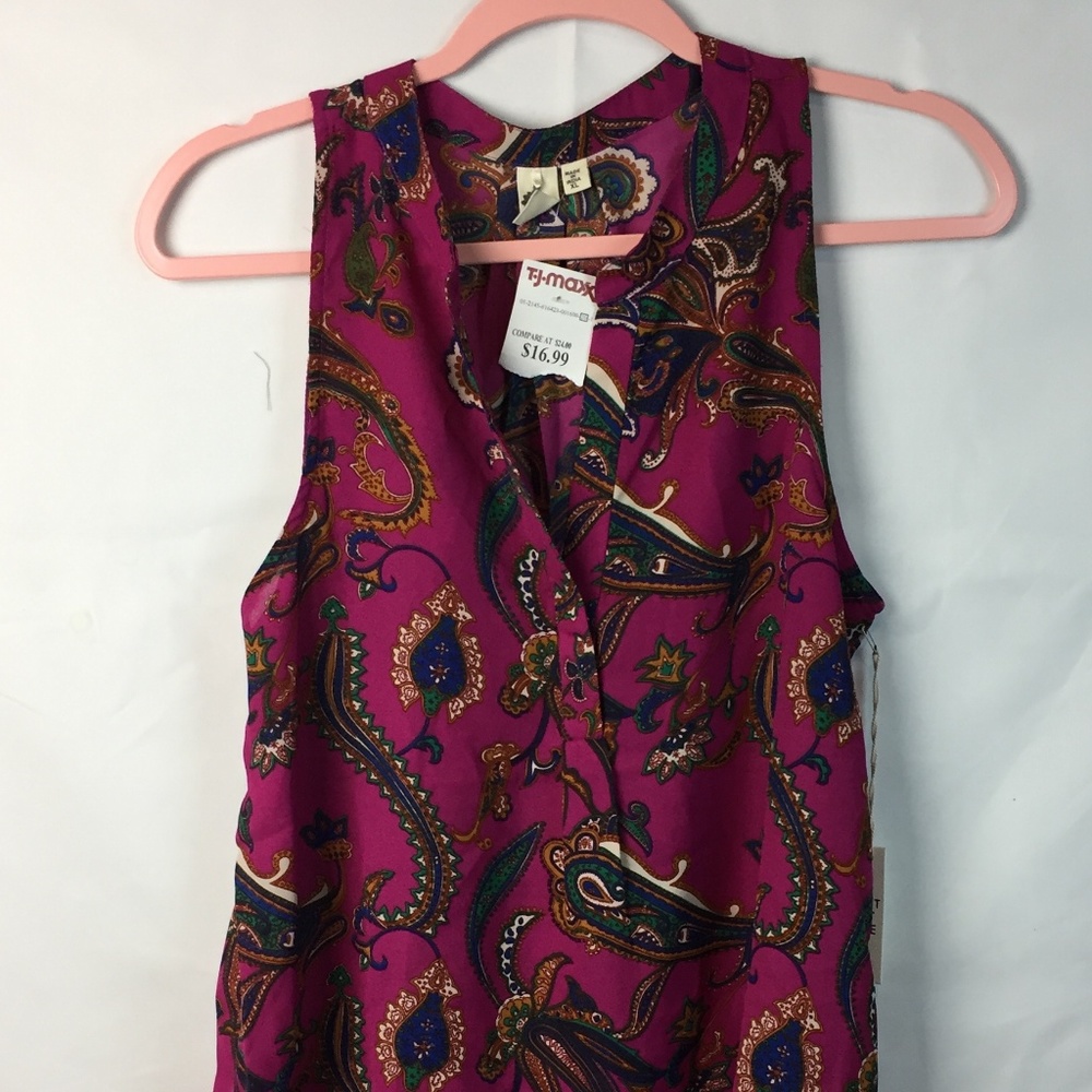 Let It Be XL Purple Sheer Tank Top Blouse